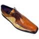 Mezlan "Bellini" Honey/Brown/Caramel Genuine Ostrich/Eel Shoes